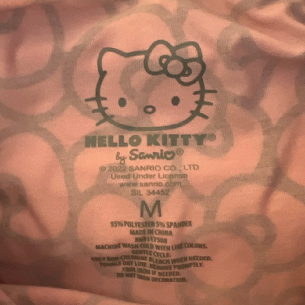 📦 Hello Kitty Hair Bow print skirt short mini baby pink Sanrio elastic waist cat - Picture 8 of 8